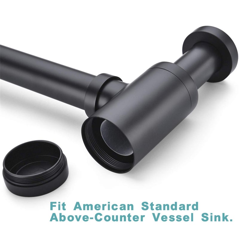 BESTILL Bottle P Trap Drain Kit for Bathroom Basin Sink, Matte Black - Image 5